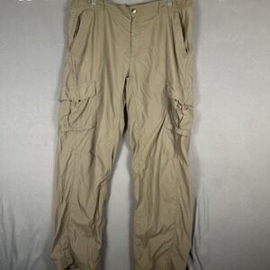 Columbia Pants Mens Large Brown Titanium Zip Off Hiking Nylon